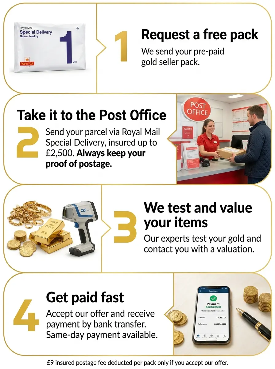 How our secure postal gold service works infographic