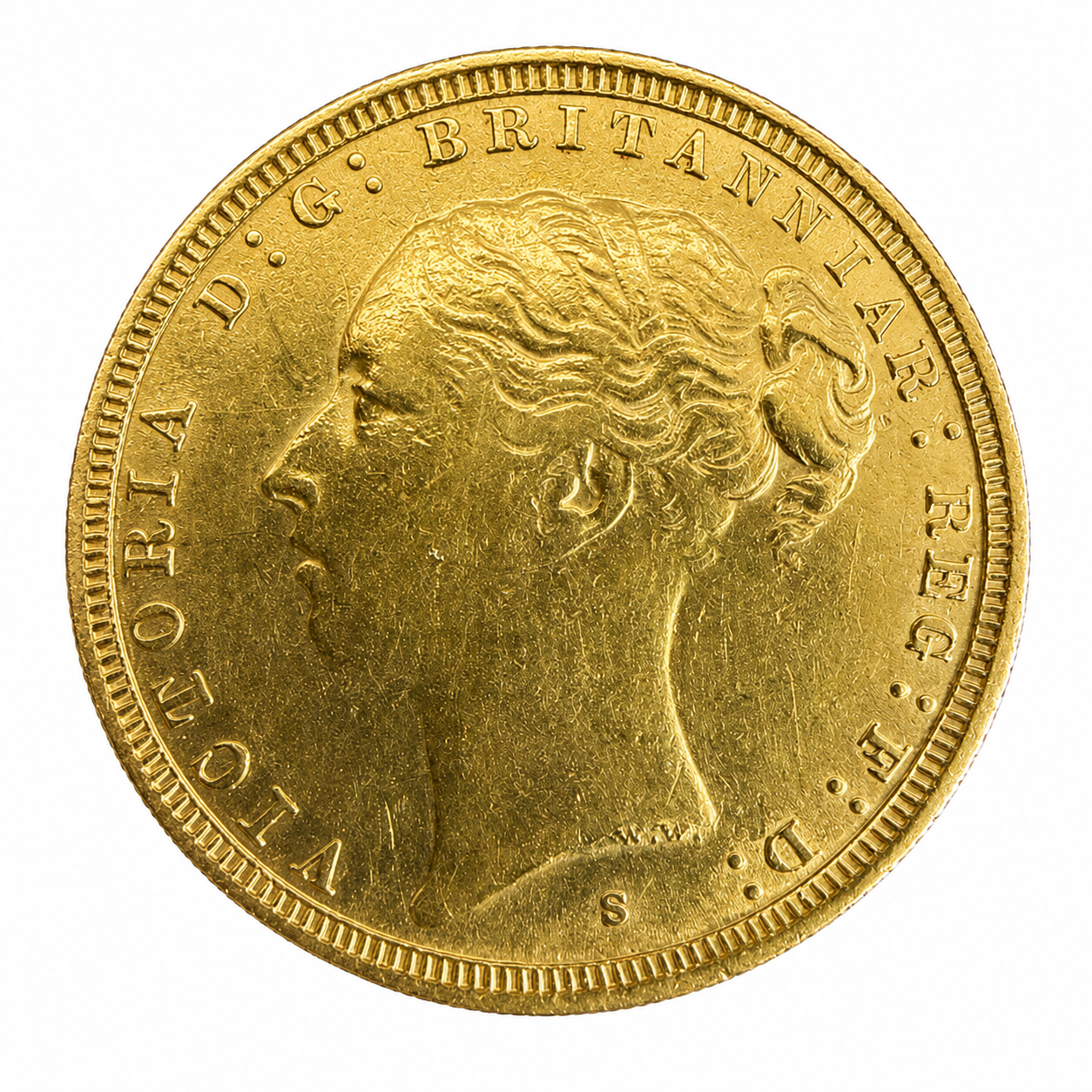 1887 Full Sovereign Victoria Young Head Gold Coin (Sydney Mint) - Image 2