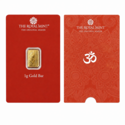Royal Mint 1g Gold Britannia Bar Henna Design
