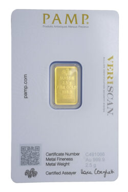 2.5g Lady Fortuna PAMP Gold Bar