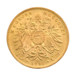 1911 Austrian 10 Corona Franz Joseph I Gold Coin