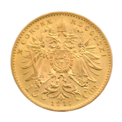 1911 Austrian 10 Corona Franz Joseph I Gold Coin