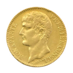 French 40 Francs Gold Coin, Napoleon First Consul Bare Head 1802-1804 AN 11-12
