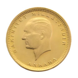 Turkish 100 Piastres Kurush Gold Coin Kemal Ataturk