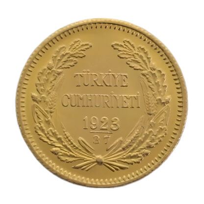 Turkish 100 Piastres Kurush Gold Coin Kemal Ataturk - Image 2