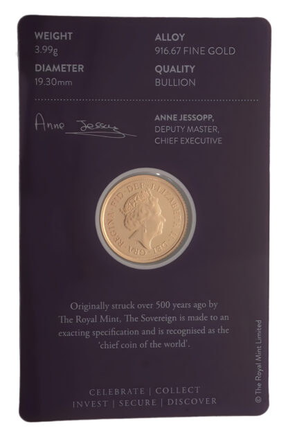 2022 Queen Elizabeth II Jubilee Half Sovereign Gold Coin - Blister Pack - Image 2