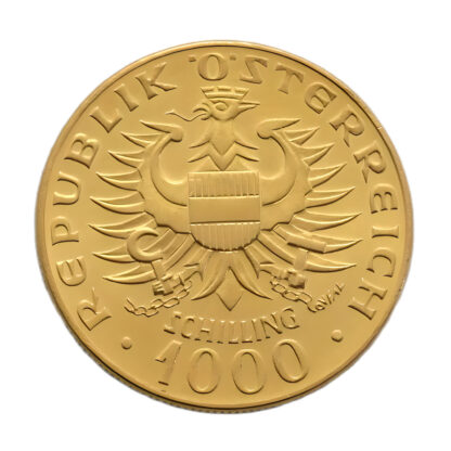 1976 Austrian 1000 Schilling (Babenberg Dynasty) Gold Coin - Image 2