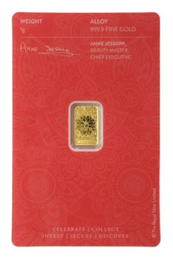1g Royal Mint Gold Bar Lakshmi Design