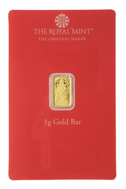 1g Royal Mint Gold Bar Lakshmi Design