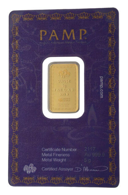 2022 5g PAMP Gold Bar Lakshmi Design - Image 2