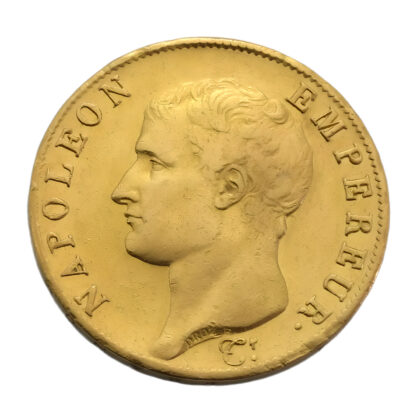 1806 French 40 Francs Napoleon I Bare Head Portrait "A" - Image 2