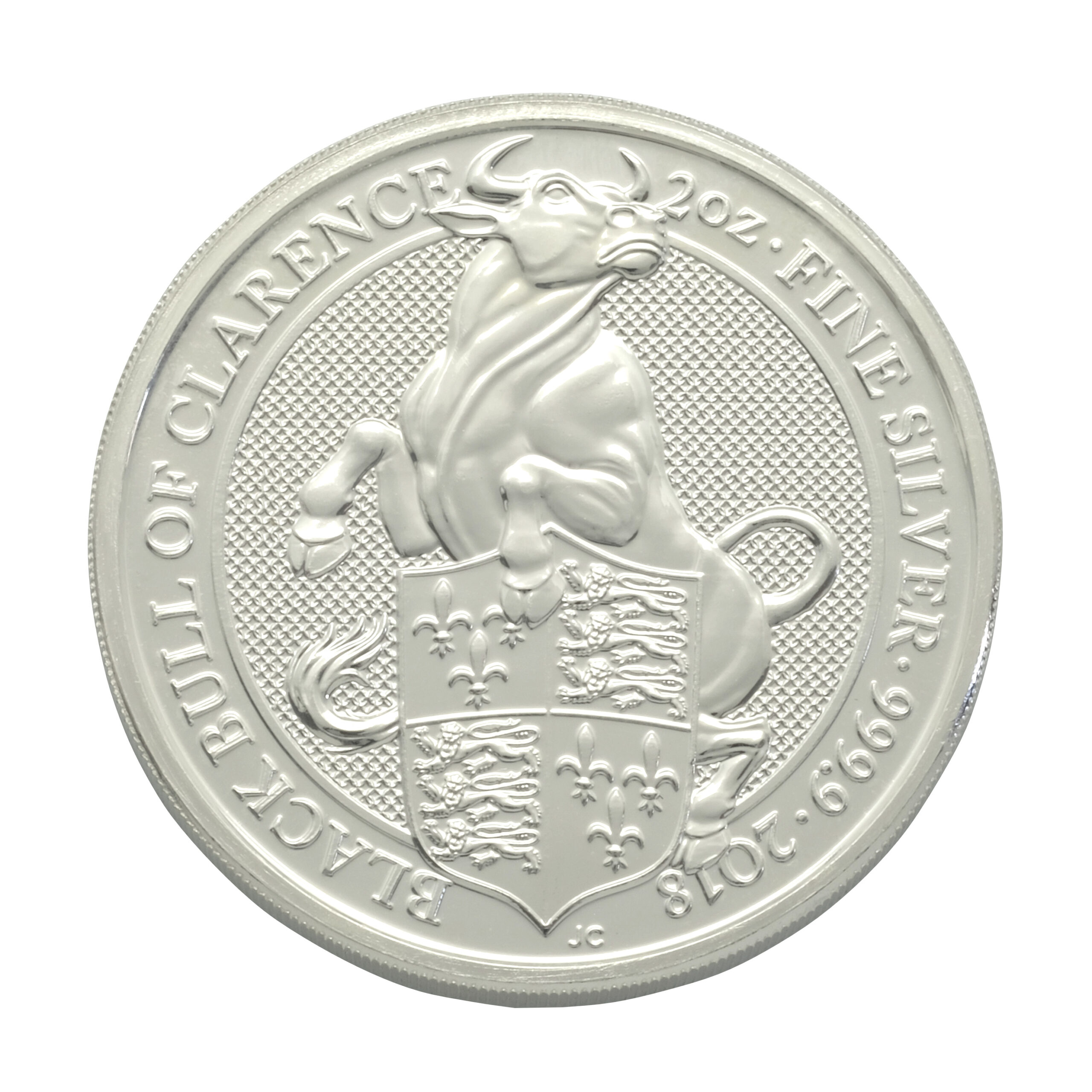 2018 2oz Black Bull Of Clarence Queen's Beasts Silver Coin