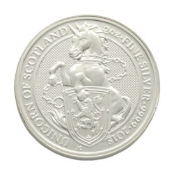 2018 2oz Unicorn Of Scotland Queen&#8217;s Beasts silver coin
