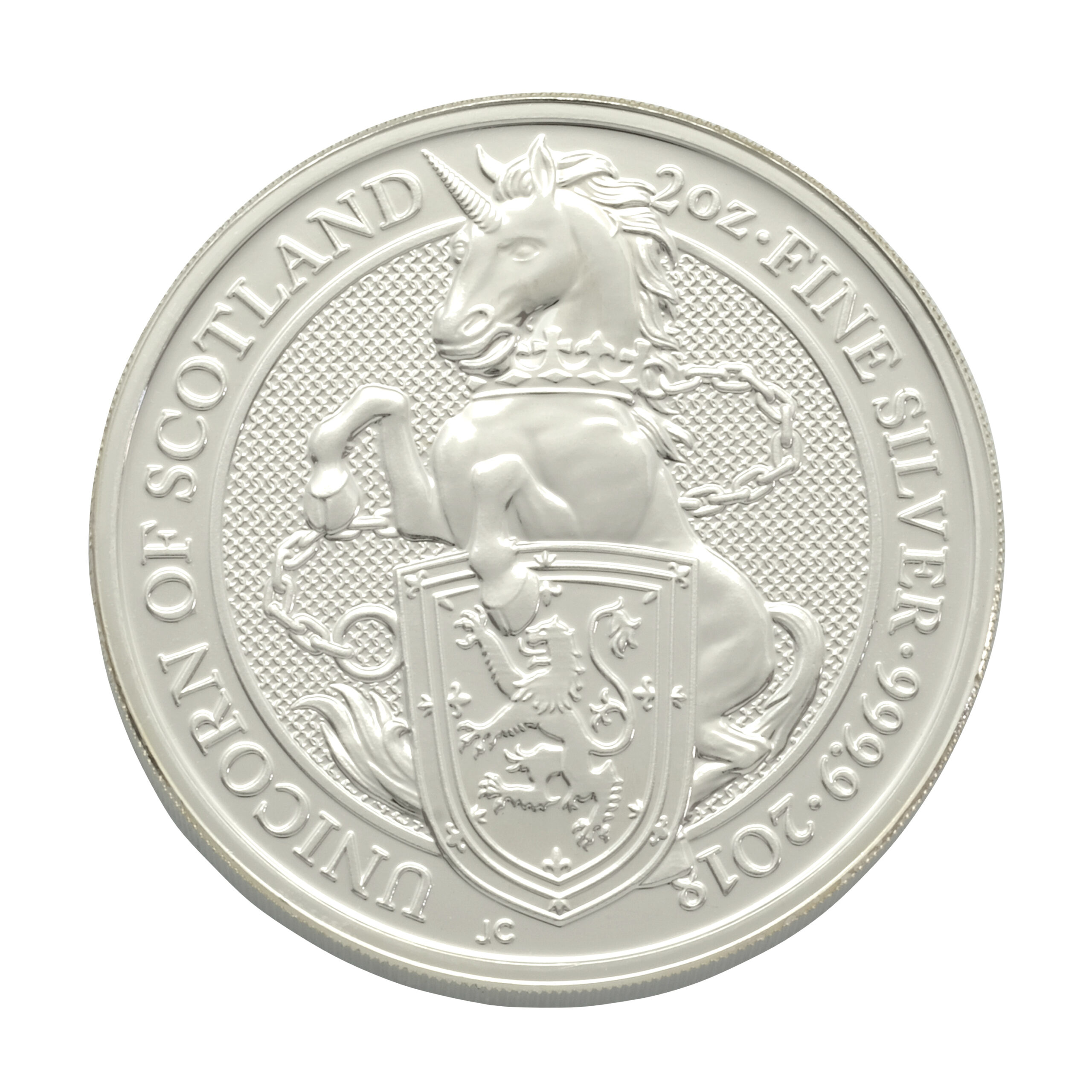 2018 2oz Unicorn Of Scotland Queen's Beasts silver coin