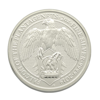 2019 2oz Falcon Of The Plantagenets Queen's Beast Silver Coin