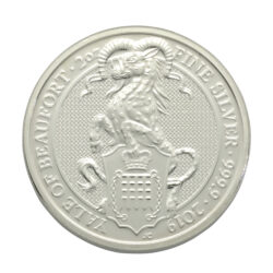 2019 2oz Yale Of Beaufort Queen&#8217;s Beast Silver Coin