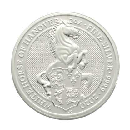 2020 2oz White Horse Of Hanover Queen's Beast Silver Coin