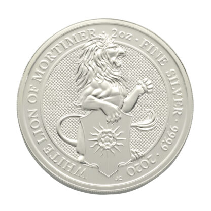 2020 2oz White Lion Of Mortimer Queen's Beast Silver Coin
