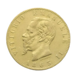 Italian 20 Lire Vittorio Emanuele II Gold Coin