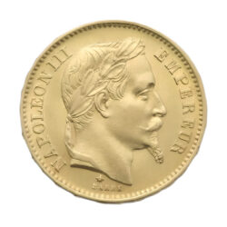 Best Value 20 French Francs Napoleon III Laureate Head Gold Coin- A