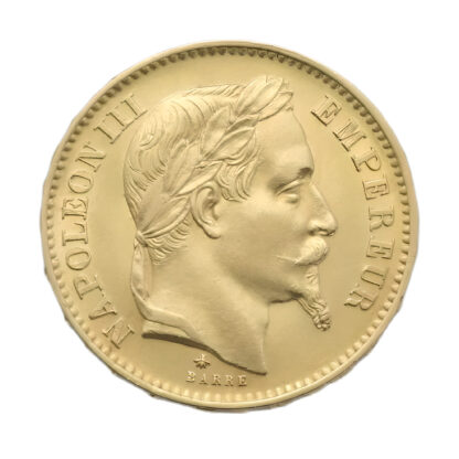 Best Value 20 French Francs Napoleon III Laureate Head Gold Coin- A - Image 2