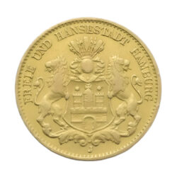 1888 German 10 Mark Friedrich III Free Hanseatic city of Hamburg Gold Coin