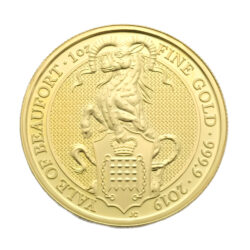 2019 1oz Yale Of Beaufort Queen&#8217;s Beast Gold Coin