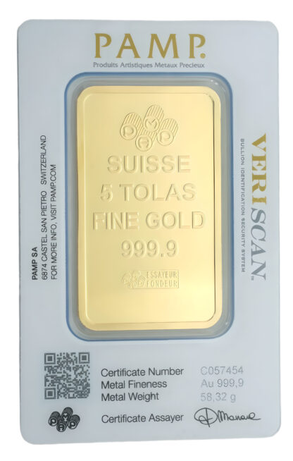 5 Tola PAMP Gold Bar - Image 2