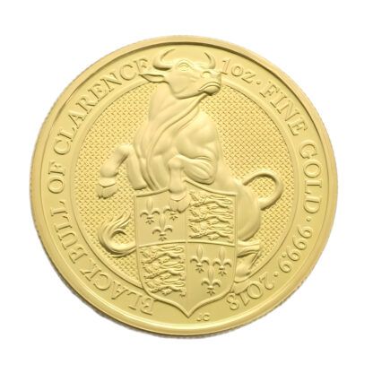 2018 1oz Black Bull Of Clarence Queen's Beast Gold Coin