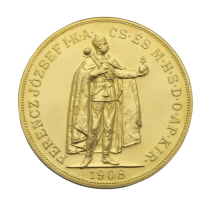 1908 Hungarian 100 Korona Francis Joseph I Gold Coin Restrike
