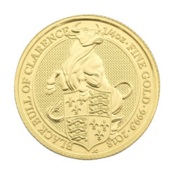2018 1/4oz Queen&#8217;s Beast Black Bull Of Clarence Gold Coin