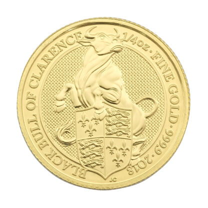 2018 1/4oz Queen's Beast Black Bull Of Clarence Gold Coin