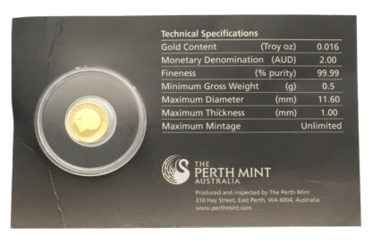 2024 Australian 0.5g Kangaroo (Mini Roo) Gold Coin - Image 2