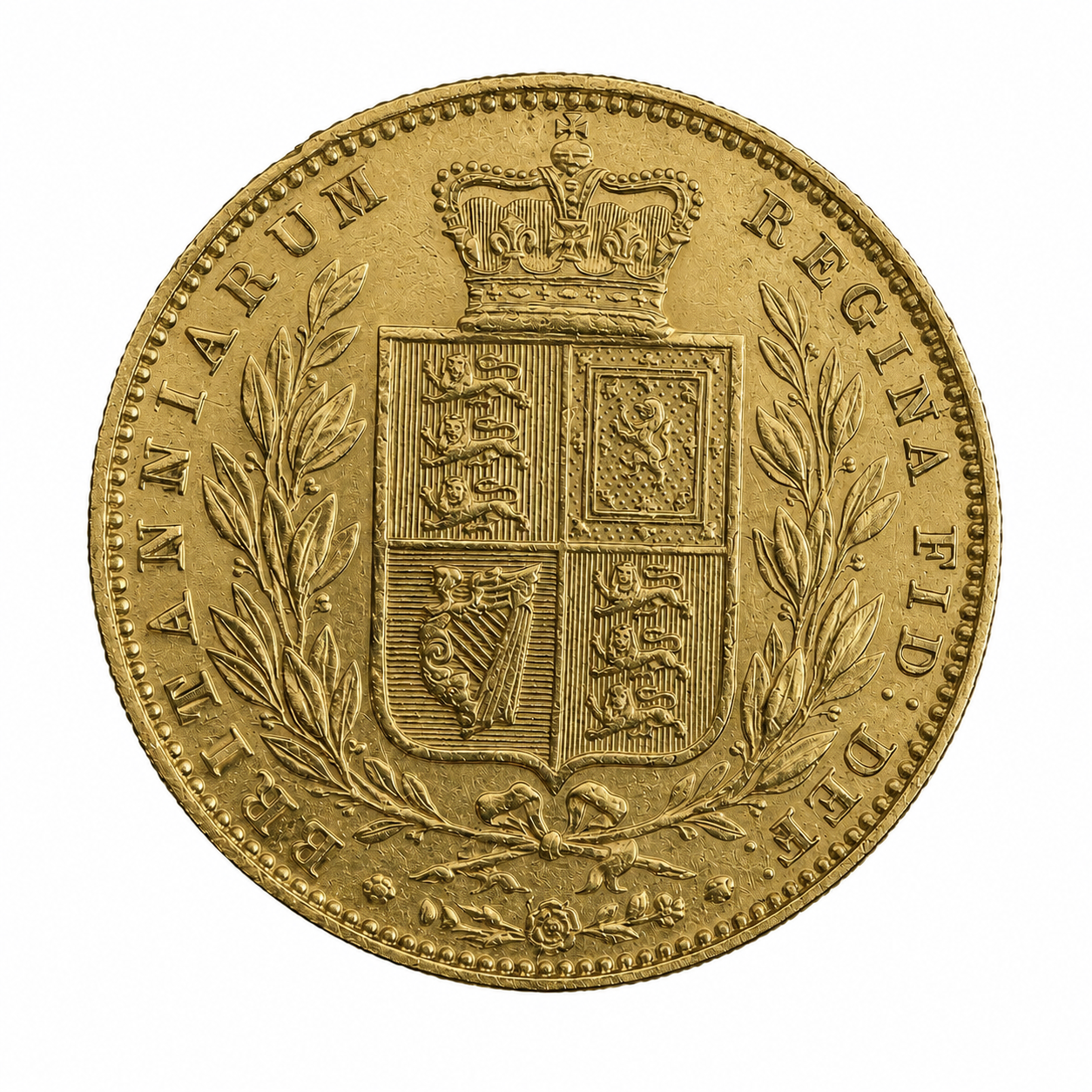 1853 Full Sovereign Shield Back Gold Coin - Image 2