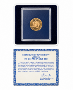Jamaican 1979 $100 Proof Gold Coin