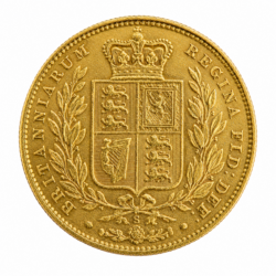1873 Full Sovereign Victoria Young Head Shield Back Gold Coin Sydney Mint