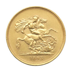 1893 Queen Victoria Quintuple Sovereign Gold Coin