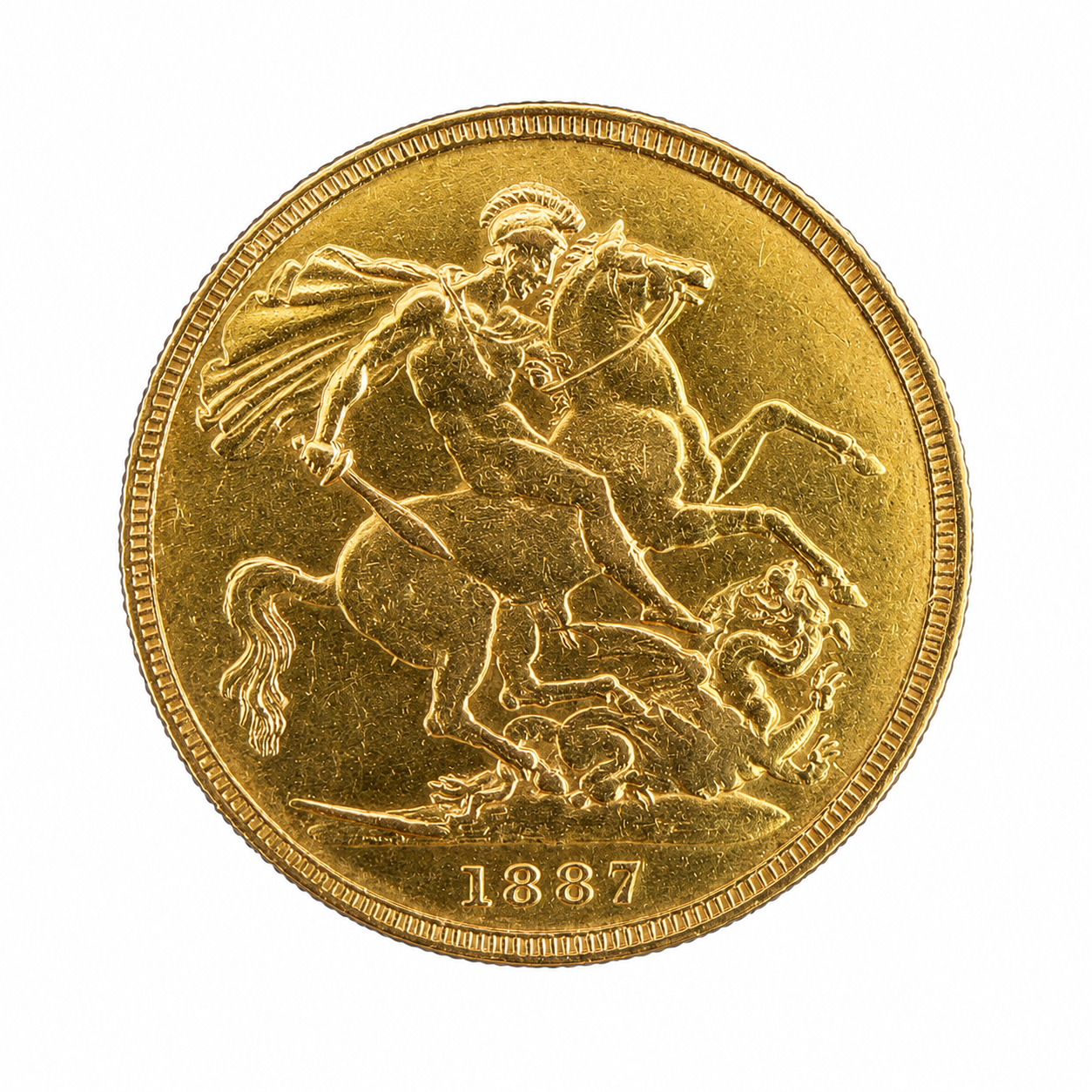 1887 Full Sovereign Victoria Young Head Gold Coin (Sydney Mint)
