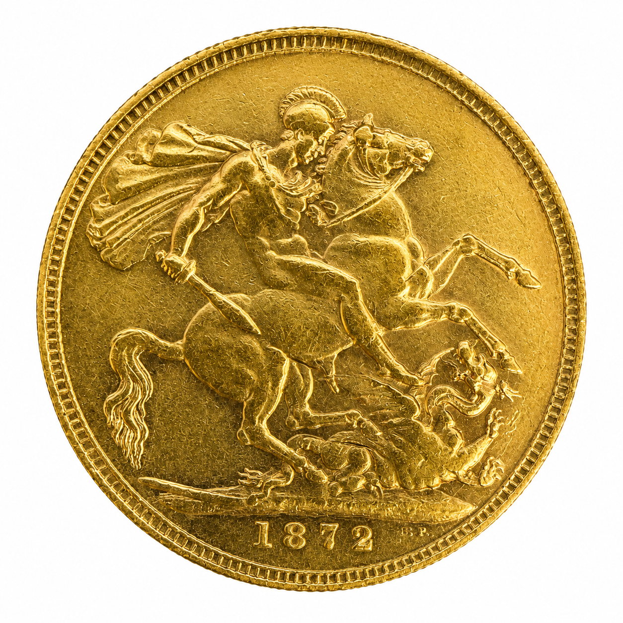 1872 Full Sovereign Victoria Young Head Gold Coin
