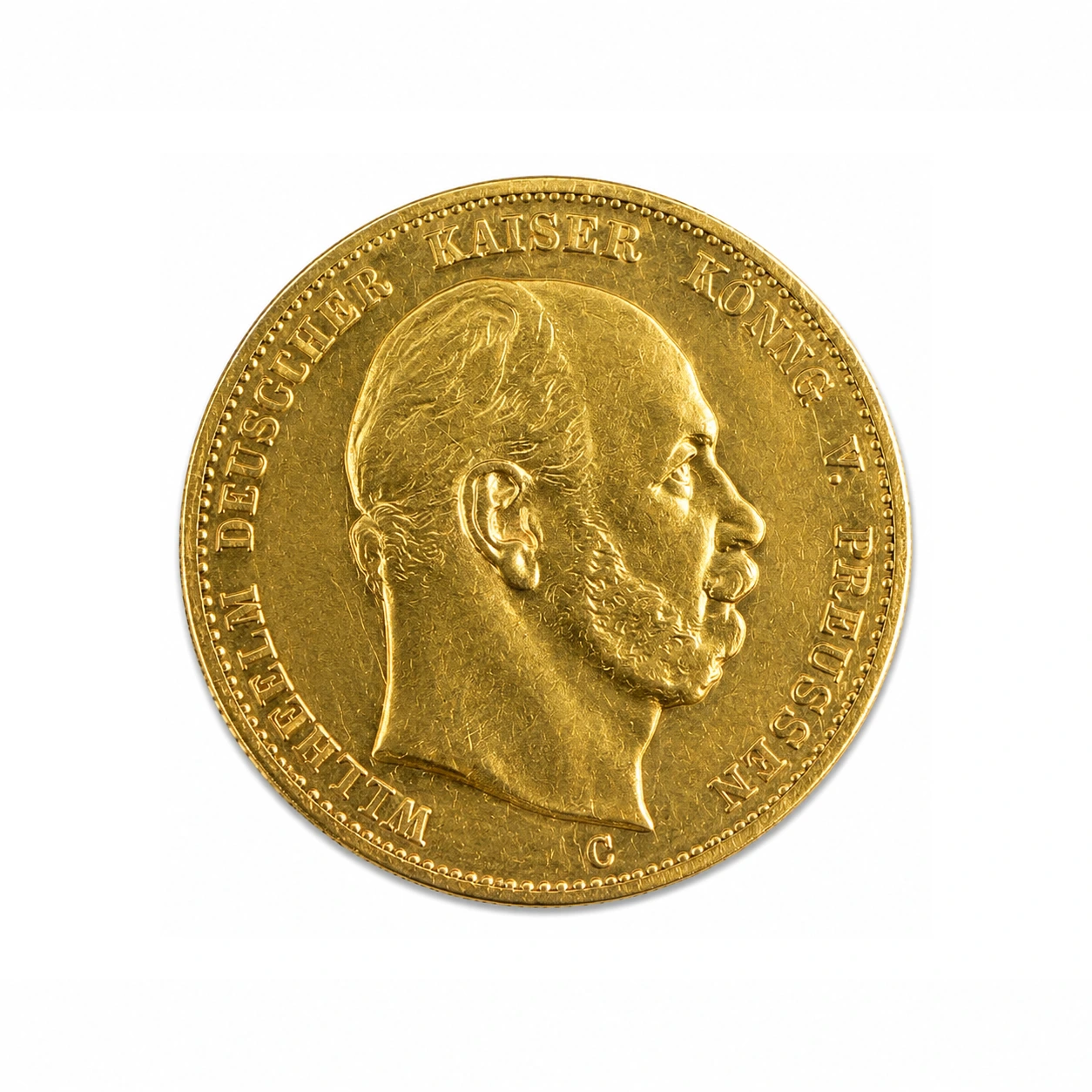 Best Value German 10 Mark Gold Coin 1872-1880 – Wilhelm (C) - Image 2