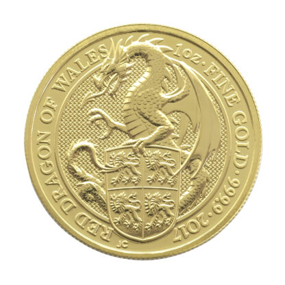 2017 1oz Red Dragon Of Wales Queen's Beast Gold Coin