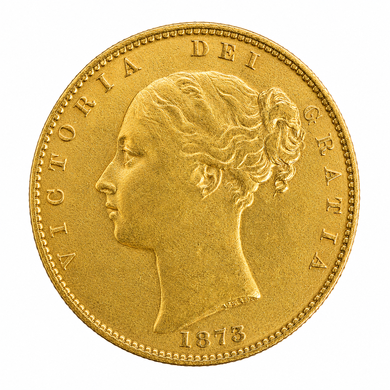 1873 Full Sovereign Victoria Young Head Shield Back Gold Coin Sydney Mint - Image 2
