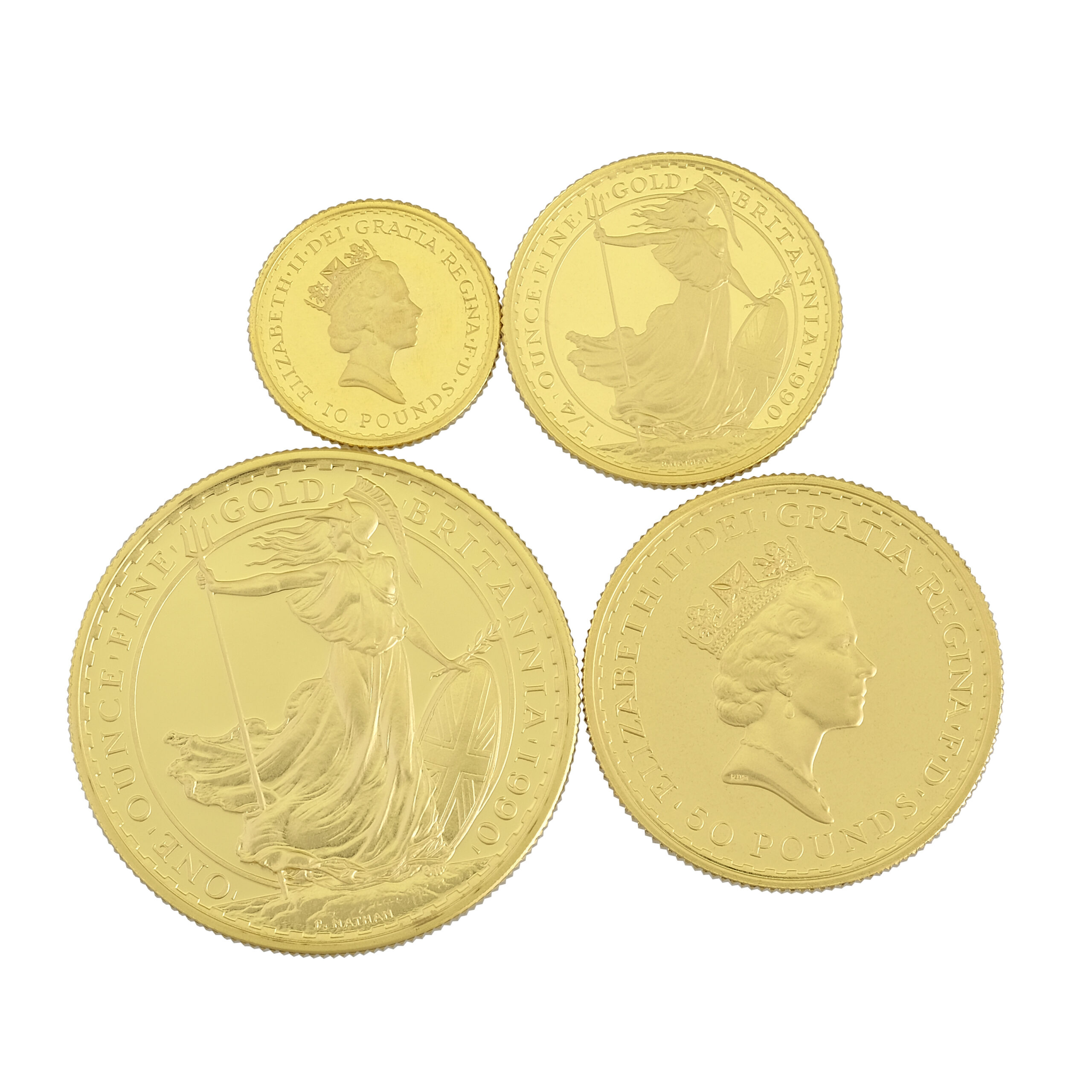 1990 1.85 OZ Gold Britannia 4 Coin Proof Set - Lois Bullion