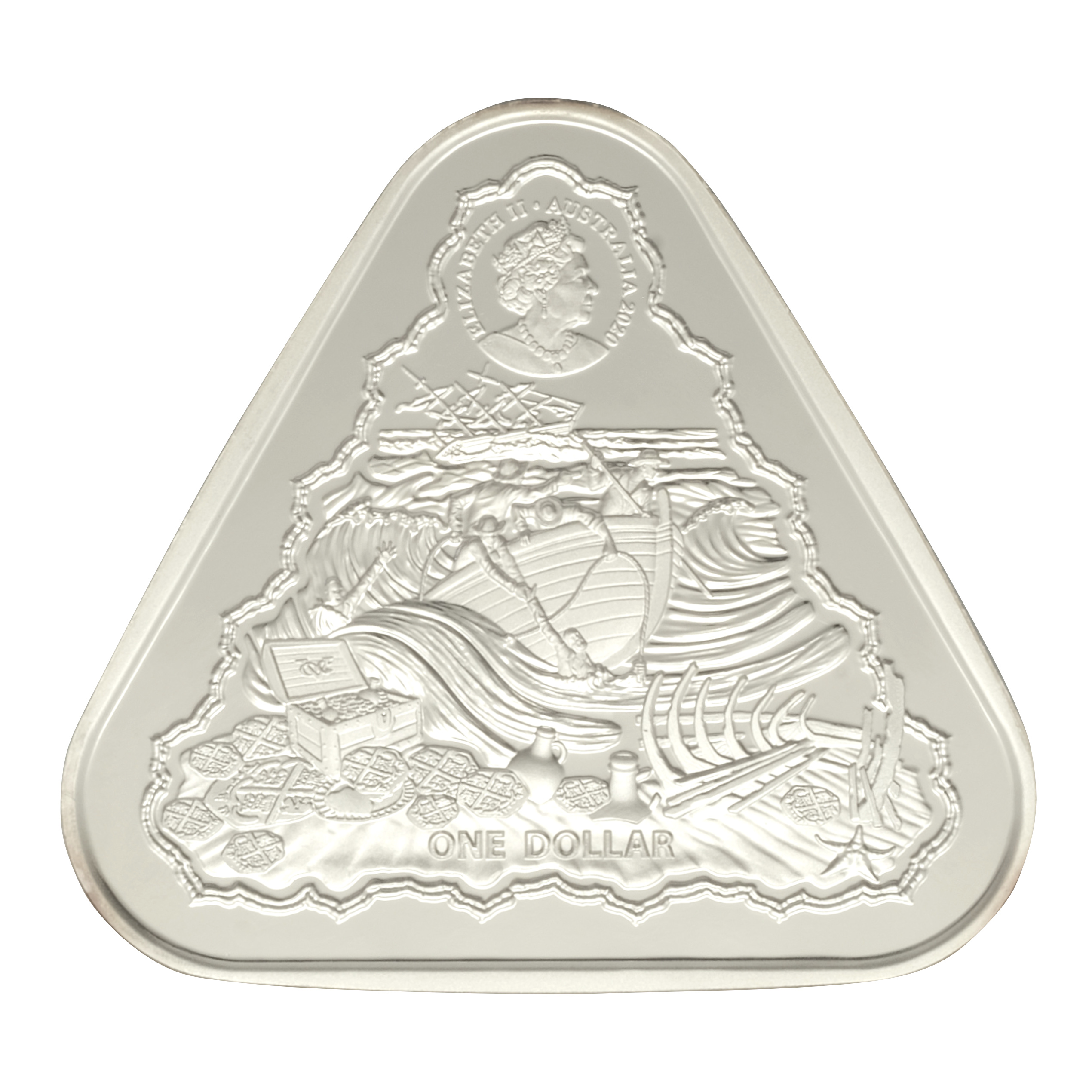 2020 Vergulde Draeck 1oz Australian Shipwreck Silver Coin