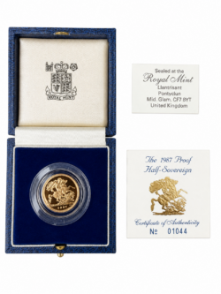 1987 Proof Gold Half Sovereign Coin