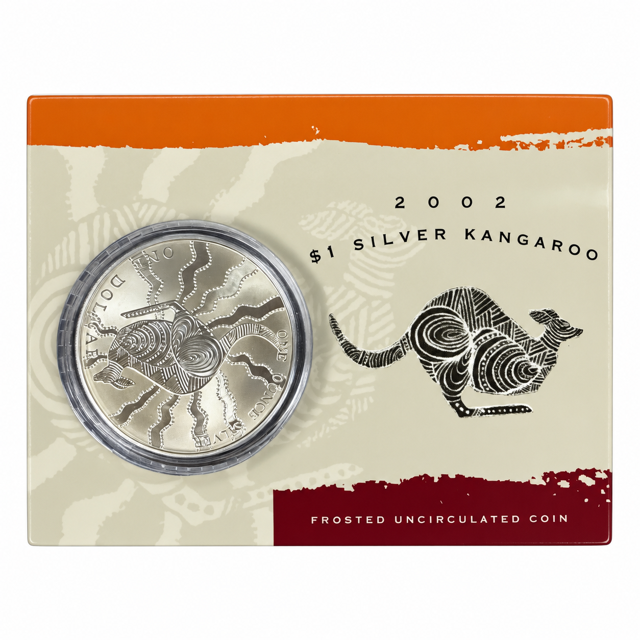 2002 Australian $1 Kangaroo Frosted Uncirculated Silver Coin