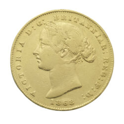 1868 Australian Gold Full Sovereign Coin