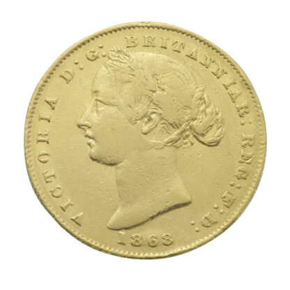 1868 Australian Gold Full Sovereign Coin - Image 2