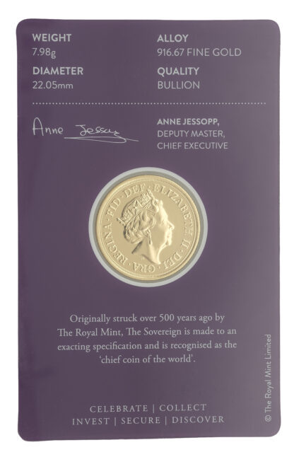 2022 Jubilee Full Sovereign Gold Coin - Blister Pack - Image 2