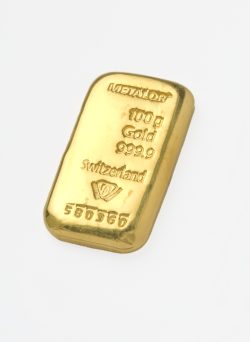 Metalor 100g Cast Gold Bar